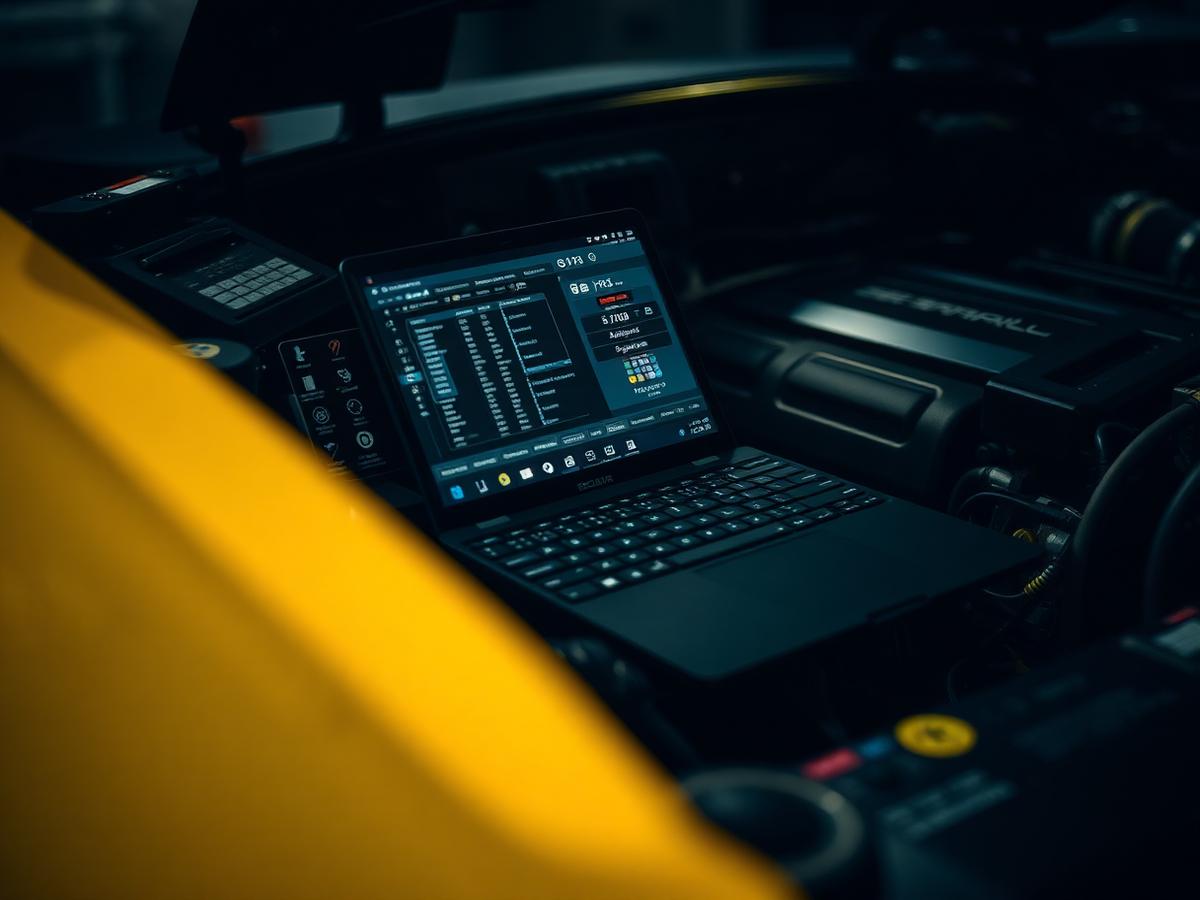 ECU diagnostics laptop
